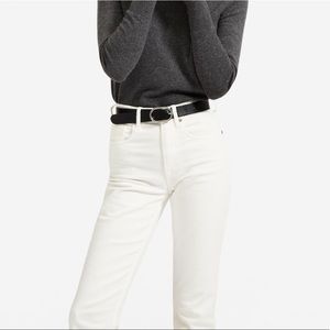 Everlane High Rise Straight Jean Bone Ivory White